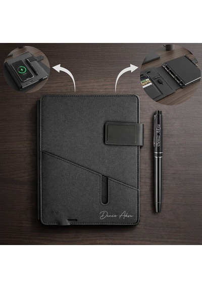 Bk Gift Kişiye Özel İsimli Premium Powerbankli Organizer Defter & Kalem Seti 1071, Yeni İş Hediyesi, Ofis Hediyesi