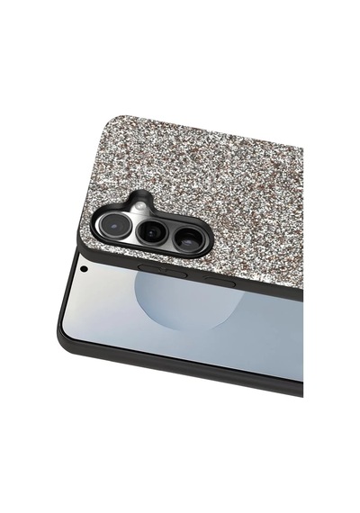 Magicool Onegif Samsung Galaxy Uyumlu S25 Bright Simli Kapak - Gümüş