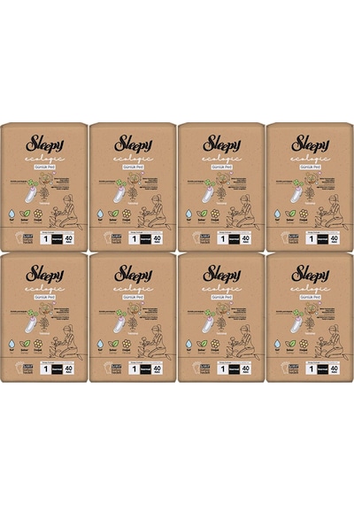 Sleepy Ecologic Premium Plus Günlük Ped Normal 40'lı 8 Paket Ped
