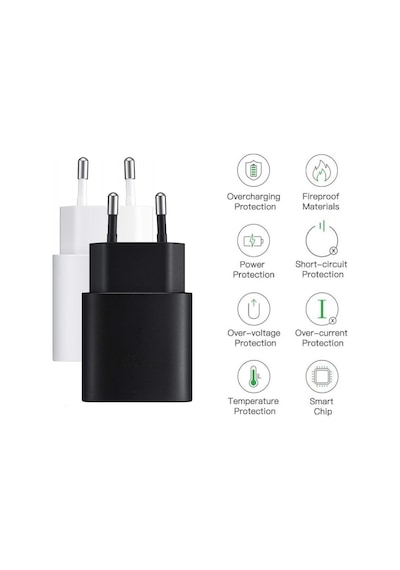 Samsung Galaxy A73 S22 S23 A23 M23 M33 A53 Uyumlu Android Type-C Ultra Hızlı Şarj Cihazı / Şarj Aleti 22.5W 3.0 Amper Şarj Başlığı Adaptör