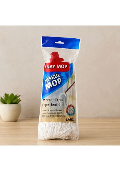Jenerik Pamuklu Püsküllü Mop Başlığı 23cm Orta-large Klasik Sap Çok Renkli
