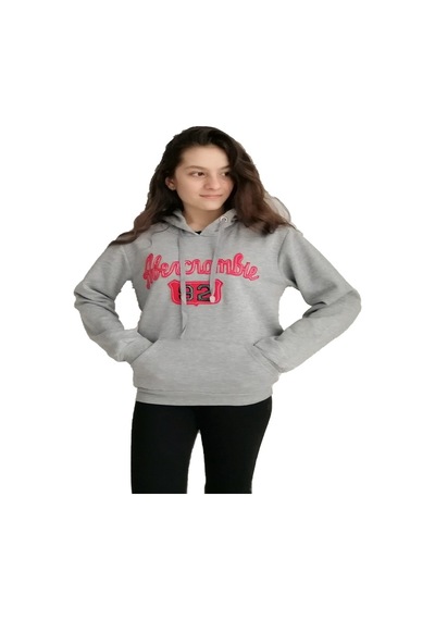 Berselüx Kapişonlu Çocuk Sweatshirt Gri Melanj 2Iplik Şardonlu... Gri