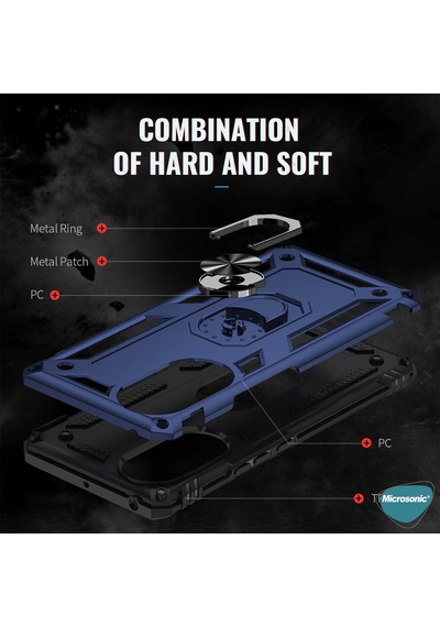 Microsonic Huawei Nova 9 SE Kılıf Military Ring Holder Gold