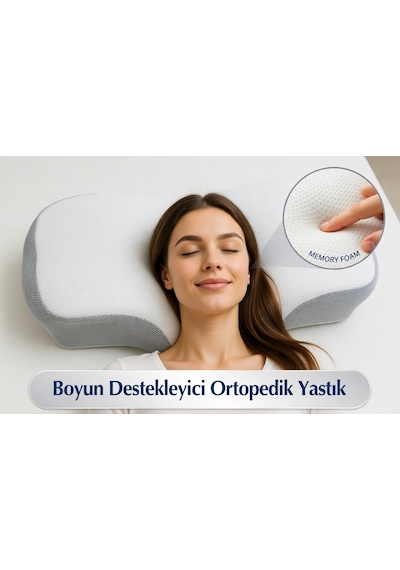 Simple. The Pillow Ortopedik Visco Yastık Yeni Nesil Servikal Boyun Yastığı Boyun Ağrıları İçjn Özel Tasarım Yastık Beyaz