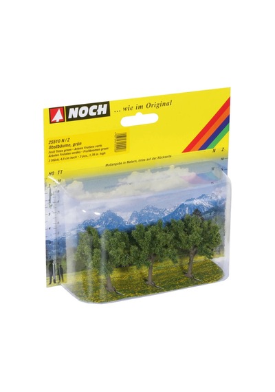 Noch 25510 Yeşil Çiçekli Meyva Ağaçları, 4,5 Cm. 3 Adet, Diorama Malzemesi-59360