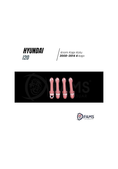 Hyundai İ20 Krom Kapı Kolu 4 Kapı 2008-2014 Arası Paslanmaz Çelik