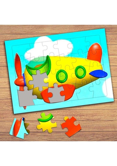 Eğlenceli Renkli Uçak Çocuklara Özel Puzzle Yapboz Tablo-416
