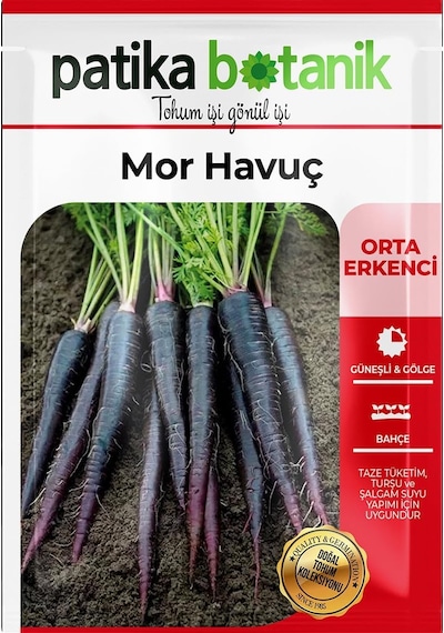 450 Adet Yerli Ata Mor Havuç Tohumu 0.15 KG