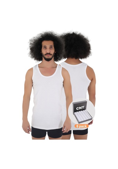 Cnt Erkek Atlet Pamuklu Basic 6'lı Premium Paket Beyaz Beyaz