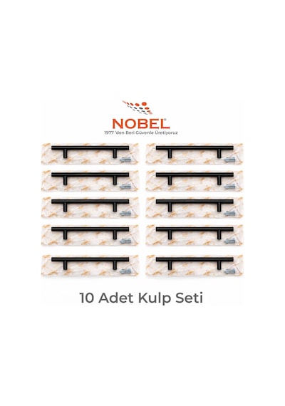 224 Mm Metal Mobilya Kulpu Mutfak Dolap Çekmece Kulpu, Dekoratif Kulp Seti 10 Adet Mat Siyah
