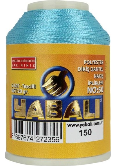 Abarta Yabalı Polyester Dikiş Dantel Nakış Ipliği 6 Katlı No:50 -20 Gram 1 Adet Renk:150