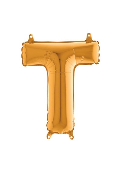T Harf Folyo Balon Gold 100 Cm Turuncu