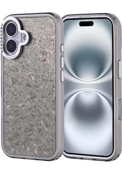 Apple Uyumlu iPhone 16 Kılıf Taşlı Tasarımlı Zore Kapi Kapak Siyah