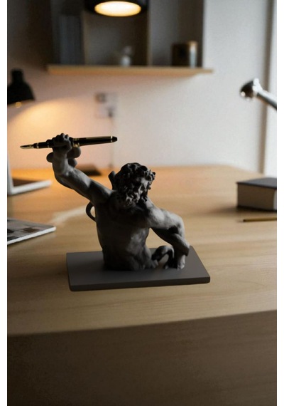 3d Dekoratif Antik Kalem Tutucu Heykel Avangard Ofis Masaüstü Aksesuar, Sanatsal Hediyelik 14x14 Cm