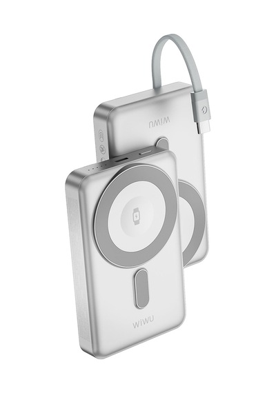 Wiwu Wi-p056 Taşınabilir Wireless Şarj Ve Pd Hızlı Şarj Özellikli Powerbank 15w 10000mah Gri