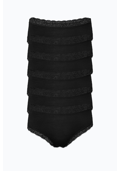 Malabadi Kadın 6'lı Paket Ultra Yumuşak Micro Modal Dantelli Slip Külot 6m700 Siyah