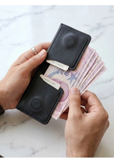 Vanilla Collection İsim Baskılı Hakili Deri Yeni Nesil Mıknatıslı Cüzdan Viral & Minimalist Model Siyah