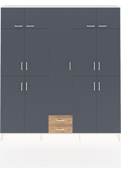 Arges Dolap 10 Raflı 2 Çekmeceli 4 Askılı 220x30x243 Aytaşı-antrasit/çam Antrasıt/atlas Çam Arges Dolap 10 Raflı 2 Çekmeceli 4 Askılı 220x30x243 Aytaşı-antrasit/çam Antrasıt/atlas Çam