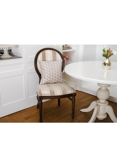 Melisa Damask Baskılı Duck Kumaş Kahverengi Kırlent 45 45 Cm - 807 45 x 45