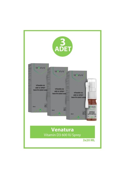 Venatura Vitamin D3 600 Iu Sprey 20 Ml 3 Adet