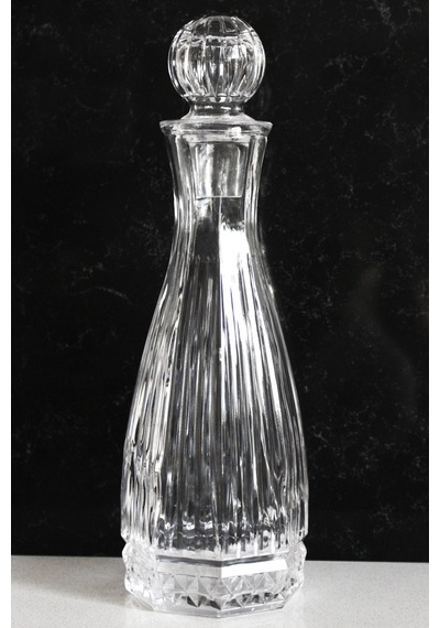 El Yapımı Cam Kapaklı Linea Karaf Sürahi 11x33 Cm