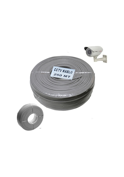 250M Güvenlik Kamera Cctv Kablosu 4+1 Cctv 0.22Mm - 250 Metre