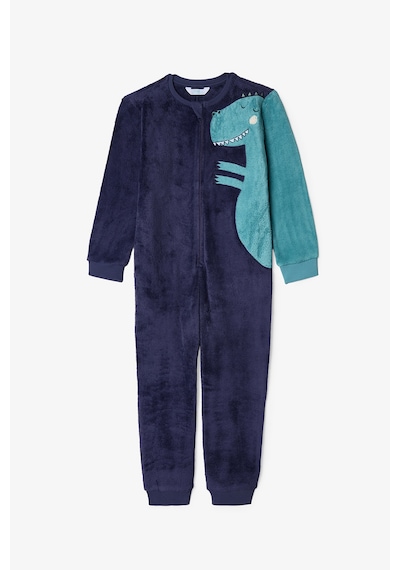 Penti  Koyu İndigo Erkek Çocuk Dino Fermuarlı Yumuşacık Sıcacık Pijama Tulumu