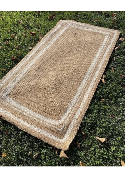 Eko Halı Echo Jüt Ech 10 Natural White Xw Dekoratif Jüt Kilim Naturel Beyaz