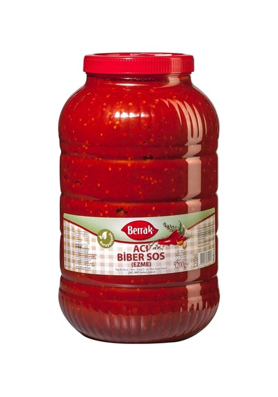 Berrak Biber Sos 5,2 Kg Acı - Taze Biberlerden Harmanlanmış Özel Sos Tarı