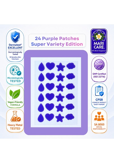 Mari Care Feel Cute Pimple Patches Super Variety Edition 24 Adet Mor