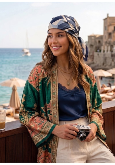 United Colors Of Benetton Flora Bandana/fular-1017-47 47 İndigo
