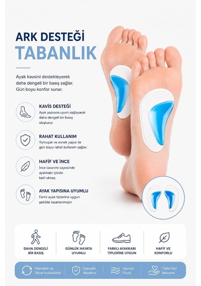 Ayak Ağrıları İçin Topukluk Tabanlık Ve Düz Taban Ark Desteği Topuk Dikeni Taban Ağrılarına Ve İçe Basma Düzeltici