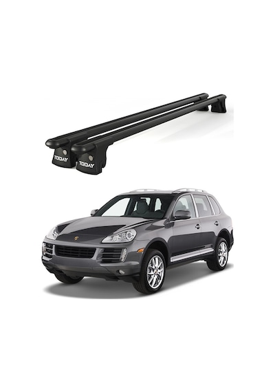 Trio-ı Porsche Cayenne 2002-2010 Uyumlu Siyah Kilitli Ara Atkı 135cm Port Bagaj Tavan Barı