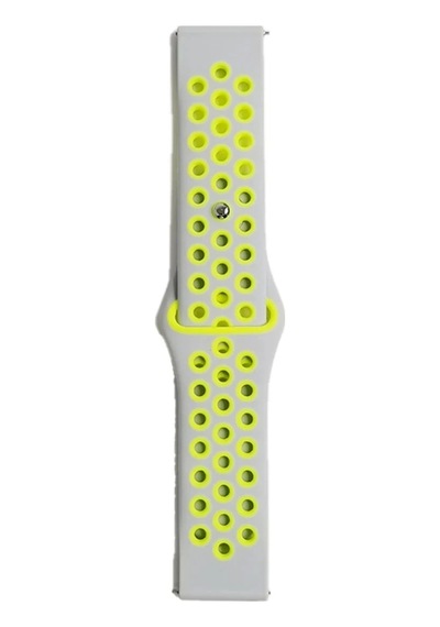 Watch 22mm Spor Delikli Kordon - Gri-yeşil Çok Renkli