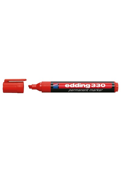 Edding Markör Permanent Kesik Uçlu 1-5 Mm Kırmızı 330 10 Adet