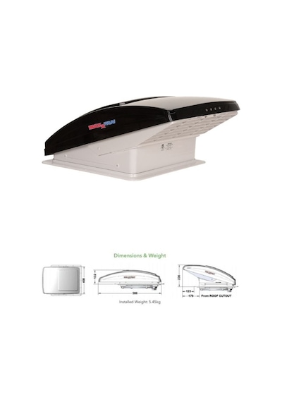 Maxxfan Deluxe 7500k Karavan Tavan Fanı Yağmur Koruması, Smoke, Güçlü Havalandırma Diğer