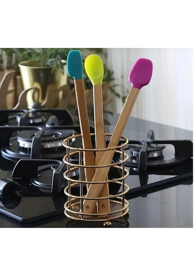 3 Adet Isıya Dayanıklı Bambu Spatula Çok Renkli