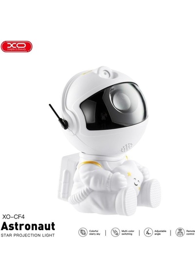 Astronot Temalı Yıldızlı Gökyüzü Projeksiyon Gece Lambası Ve Bluetooth Hoparlör Renkli