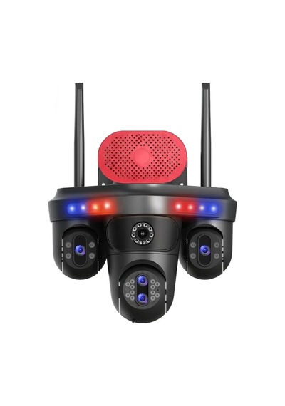 Es-705 Smart Güvenlik Kamerası 4 Lens Çakarlı Alert Sirenli Wi-fi Ptz Diğer