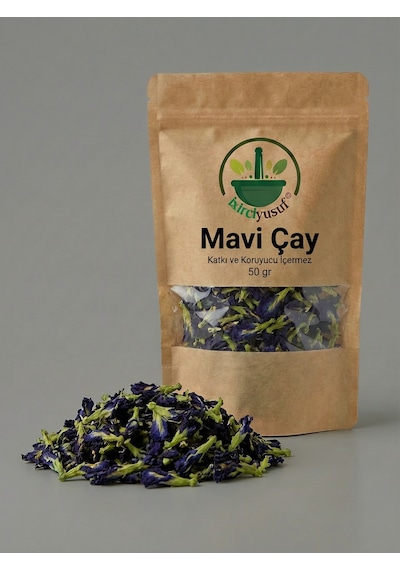 Mavi Çay Kelebek Çayı Butterfly Pea Tea Blue Tea Clitoria Ternatea Doğal Kurutulmuş 50 G