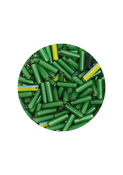 Uzun Boru Kesme Boncuk Çap 2mm Uzunluk 10 Mm - 60 Gram - Yeşil - Bnc295