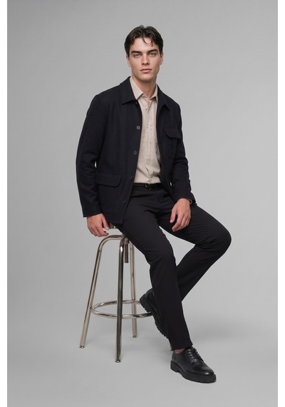 Defacto Regular Fit Polo Yaka Tafta Cepli Blazer Ceket I0348ax26wnbk81 Siyah-bk81
