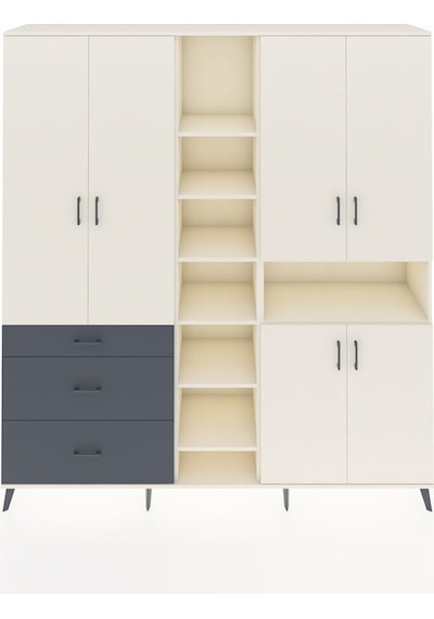 Hyperion Dolap 13 Raflı 3 Çekmeceli 6 Kapaklı 220x44x243 Aytaşı-aytaşı/antrasit Çok Renkli Hyperion Dolap 13 Raflı 3 Çekmeceli 6 Kapaklı 220x44x243 Aytaşı-aytaşı/antrasit Çok Renkli