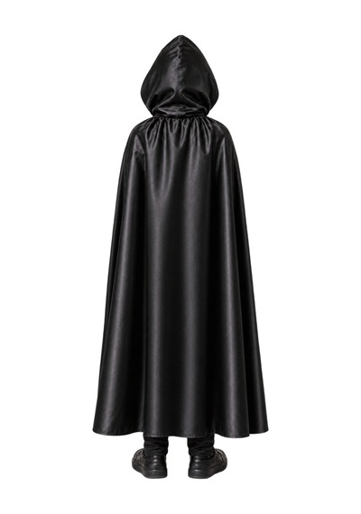 Kostüm Sarayı Halloween Kapüşonlu Siyah Pelerin Çocuk
