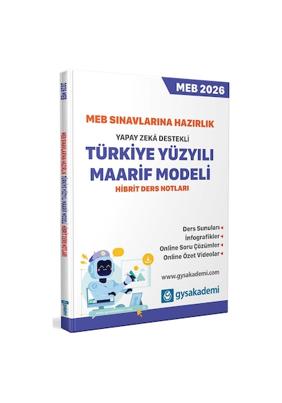 Gys Akademi 2026 Meb Sınavlarına Hazırlık Yapay Zeka Destekli Türkiye Yüzyılı Maarif Modeli Hibrit Ders Notları Gys Akademi Yayınları