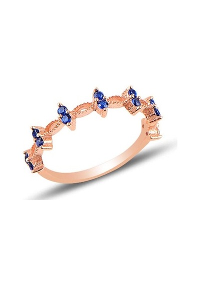 Gümüş Rose Safir Taşlı Crown Yüzük Gümüş Rose Safir Taşlı Crown Yüzük