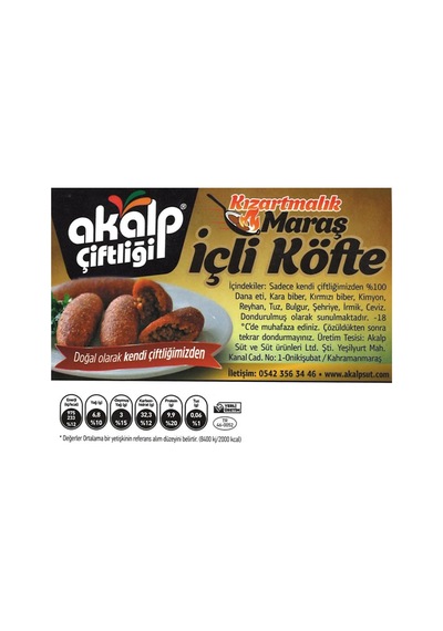 Akalp Çiftliği Kızartmalık İçli Köfte 6 Adet