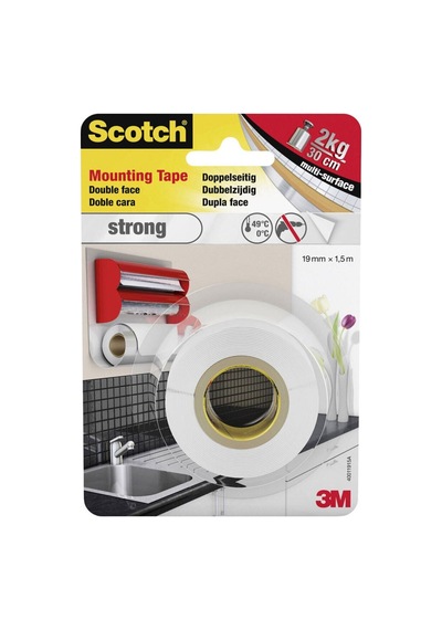 Scotch Çift Taraflı Yapışkan Köpük Bant Rulo 19mm X 1,5m