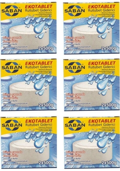 Nem Alıcı Rutubet Giderici Yedek Tablet 6'Lı 2 X 500 Gram Natural