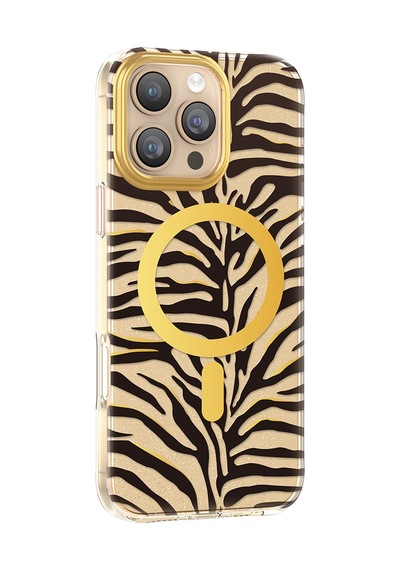 Apple iPhone Uyumlu 16 Pro Max  Kılıf M-safe Şarj Özellikli Zore Paris Veyro Tpu Kapak Gold